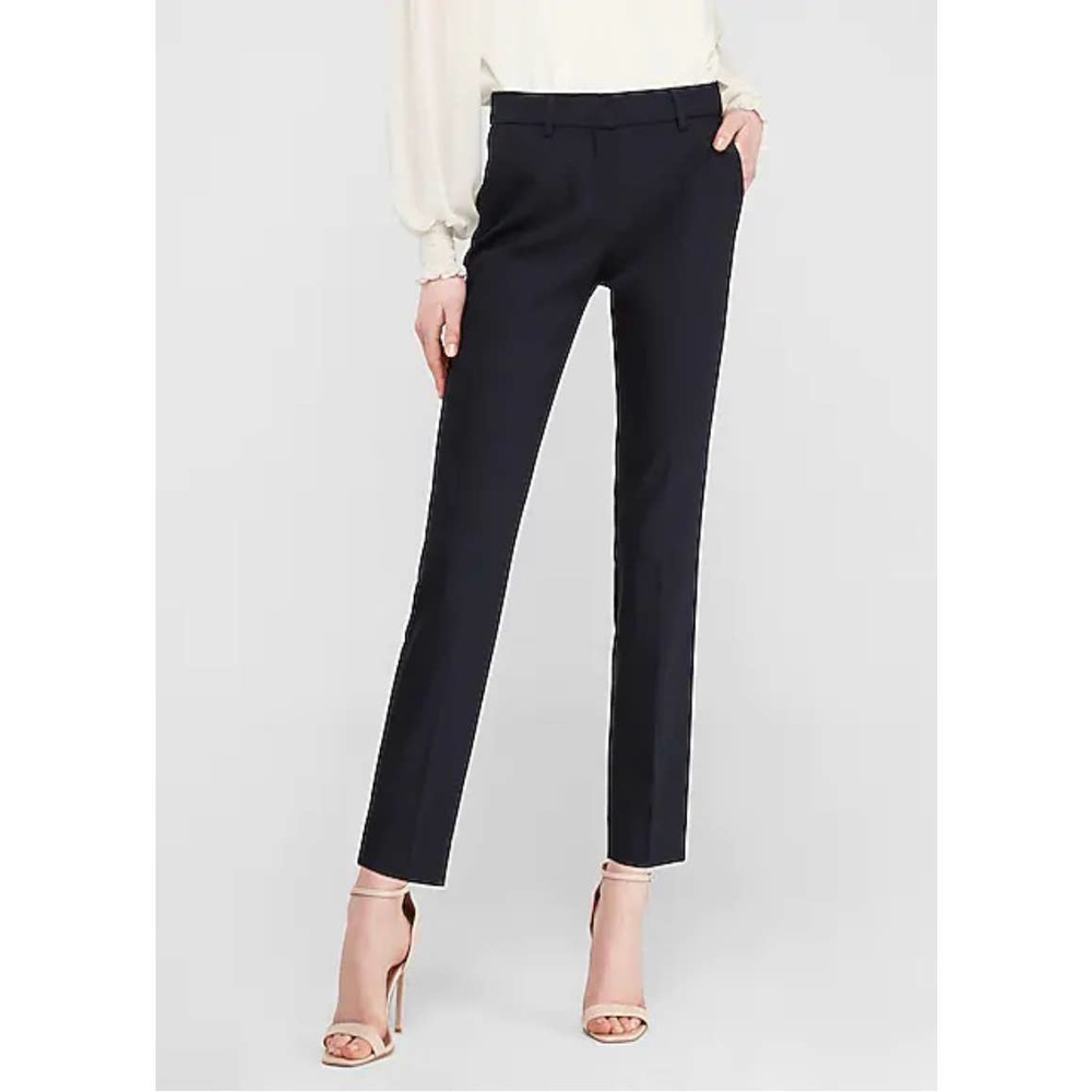 Express Mid-Rise Columnist Ankle Dress Work Pant Black Size 8